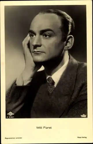 Ak Schauspieler Willi Forst, Portrait, Tobis Film, Ross Verlag A 3149 1