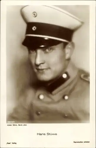Ak Schauspieler Hans Stüwe, Portrait in Uniform, Ross Verlag 4658 1