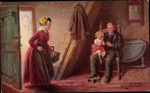 Künstler Ak Gerstenhauer, Johann Georg, niederländisches Motiv, Familie