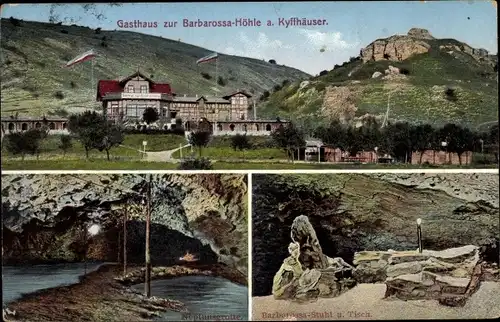 Ak Kyffhäuserland in Thüringen, Gasthaus zur Barbarossa Höhle, Neptunsgrotte