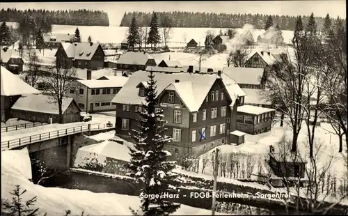 Ak Sorge Oberharz am Brocken, FDGB Ferienheim Sorgenfrei im Winter