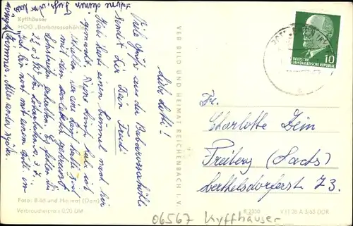 Ak Steinthaleben Kyffhäuserland in Thüringen, HOG Barbarossahöhle, Gartenlokal