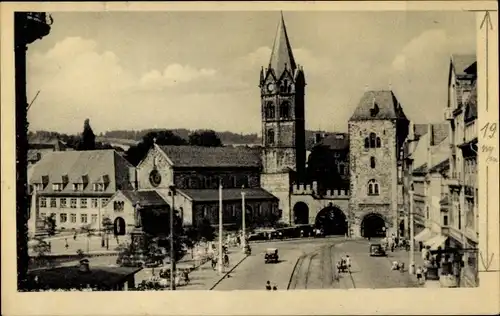 Ak Lutherstadt Eisenach in Thüringen, Teilansicht, Kirchturm