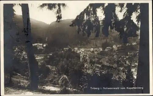 Ak Triberg im Schwarzwald, Gesamtansicht, Blick vom Kapellenberg