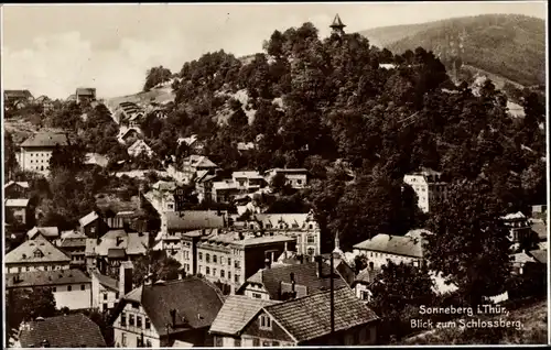 Ak Sonneberg in Thüringen, Teilansicht, Schlossberg