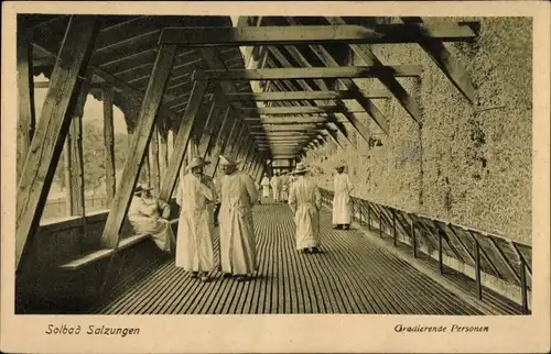 Ak Bad Salzungen in Thüringen, Solbad, Gradierende Personen
