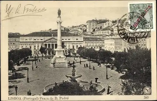 Ak Lisboa Lissabon Portugal, Praca de D. Pedro