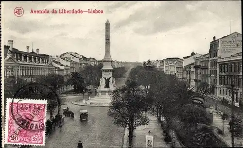 Ak Lisboa Lissabon Portugal, Avenida da Liberdade