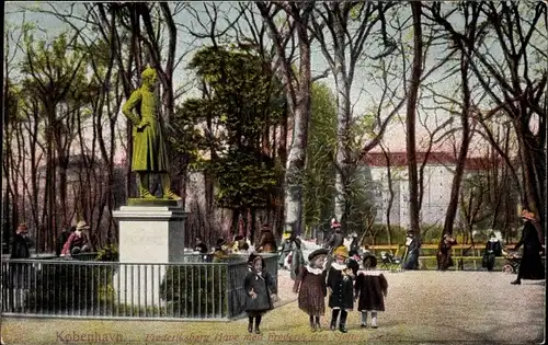 Ak København Kopenhagen Dänemark, Frederiksberg, Statue