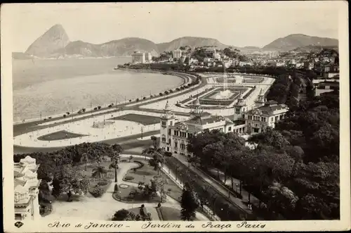 Ak Rio de Janeiro Brasilien, Jardim de Praca Paris