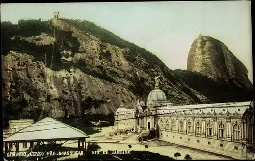 Ak Rio de Janeiro Brasilien, Caminho Aereo Pao d'Assucar