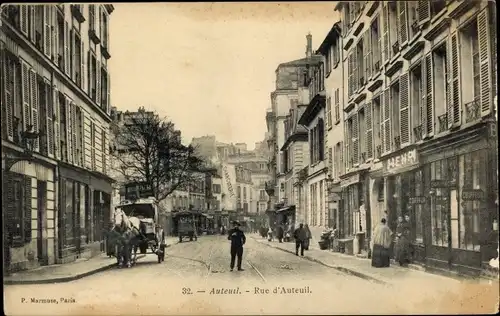 Ak Paris XVI Passy Auteuil, Rue d’Auteuil