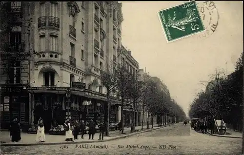 Ak Paris XVI Passy Auteuil, Rue Michel Ange