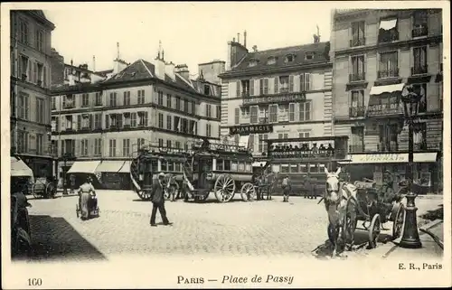 Ak Paris XVI Passy, Place de Passy