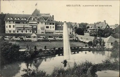 Ak Bad Elster im Vogtland, Albertpark, Sanatorium