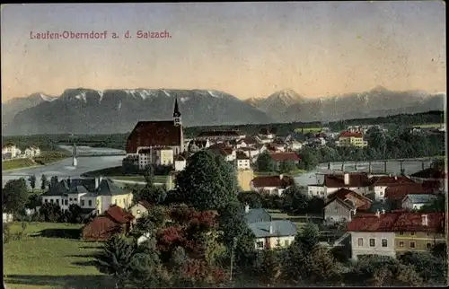 Ak Laufen an der Salzach Oberbayern, Oberndorf, Panorama