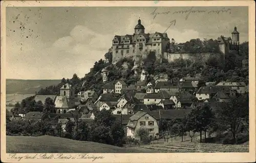 Ak Ranis in Thüringen, Burg und Stadt