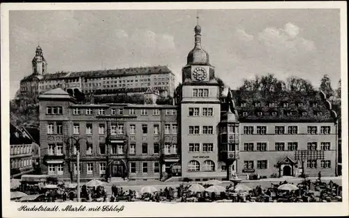 Ak Rudolstadt in Thüringen, Markt, Schloss