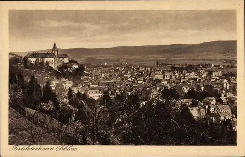 Ak Rudolstadt Thüringen, Gesamtansicht, Schloss