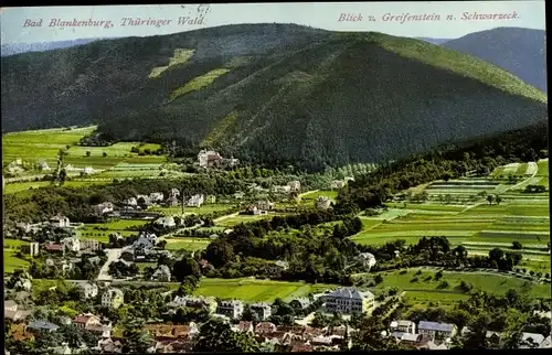 Ak Bad Blankenburg in Thüringen,  Blick von Greifenstein, Schwarzeck