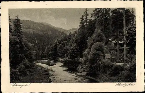 Ak Schwarzburg in Thüringen, Schweizerhaus im Schwarzatal