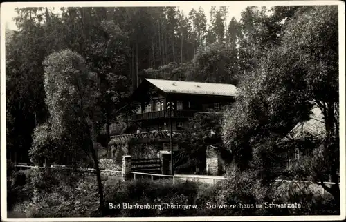 Ak Schwarzburg in Thüringen, Schweizerhaus im Schwarzatal