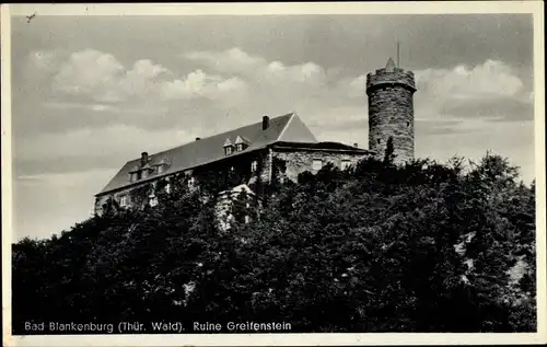 Ak Bad Blankenburg im Kreis Saalfeld Rudolstadt, Ruine Greifenstein