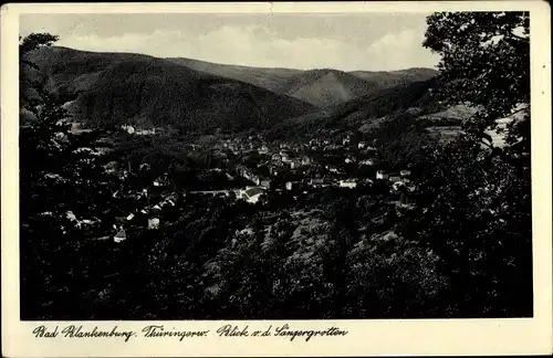 Ak Bad Blankenburg in Thüringen, Gesamtansicht, Sängergrotten