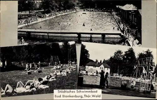 Ak Bad Blankenburg im Kreis Saalfeld Rudolstadt, Städtisches Schwimmbad