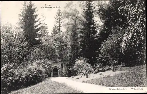 Ak Weimar in Thüringen, Schloss Belvedere, Park