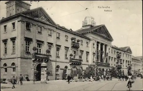 Ak Karlsruhe in Baden, Rathaus