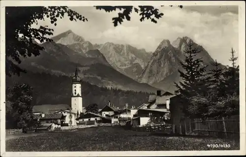 Ak Garmisch Partenkirchen in Oberbayern, Alpspitze, Höllental, Waxenstein