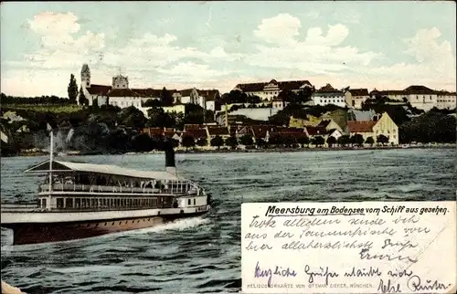 Ak Meersburg am Bodensee, Schiff, Dampfer