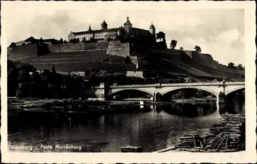 Ak Würzburg am Main Unterfranken, Feste Marienberg, Brücke