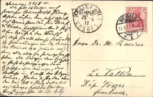 Ak Weimar in Thüringen, Herder-Denkmal