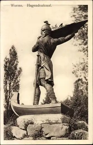 Ak Worms am Rhein, Hagendenkmal