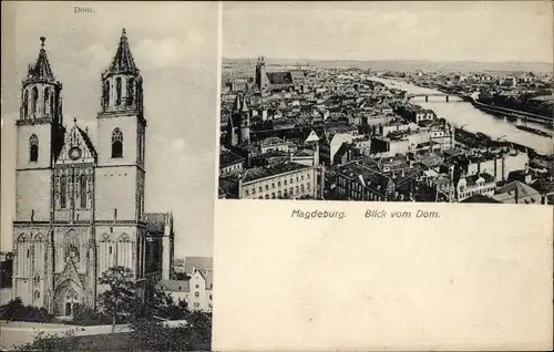 Ak Magdeburg an der Elbe, Blick zum und vom Dom