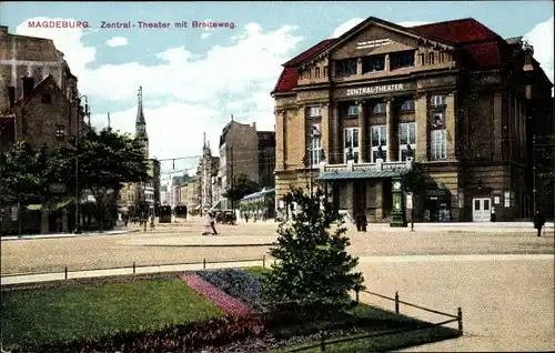 Ak Magdeburg an der Elbe, Zentraltheater, Breiteweg