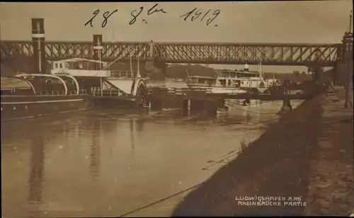 Ak Ludwigshafen am Rhein, Rheinbrücke