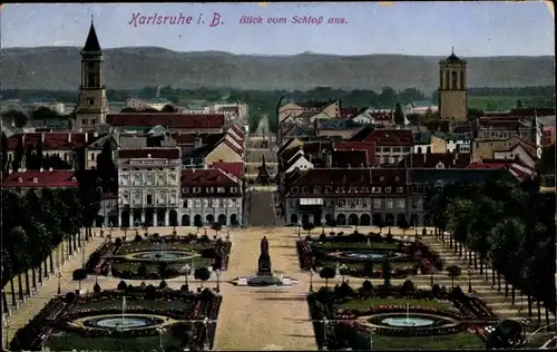 Ak Karlsruhe in Baden, Schloss, Garten