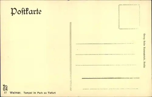 Ak Weimar in Thüringen, Tempel im Park zu Tiefurt