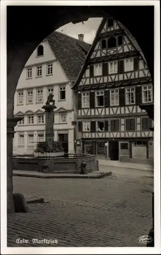 Ak Calw im Schwarzwald, Marktplatz