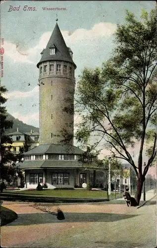 Ak Bad Ems an der Lahn, Wasserturm