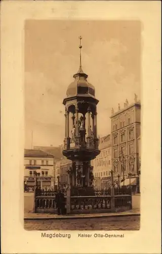 Ak Magdeburg an der Elbe, Kaiser Otto-Denkmal