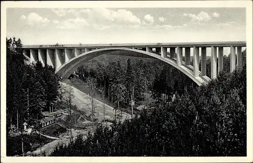 Ak Hermsdorf in Thüringen, Reichsautobahn, Teufelstalbrücke