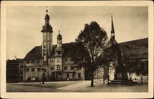 Ak Eisenberg in Thüringen, Marktplatz, Denkmal