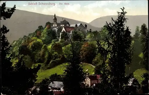 Ak Schwarzburg in Thüringen, Blick auf das Schloss