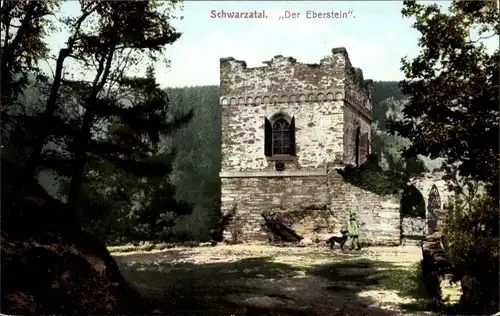 Ak Bad Blankenburg im Kreis Saalfeld Rudolstadt, Der Eberstein, Ruine