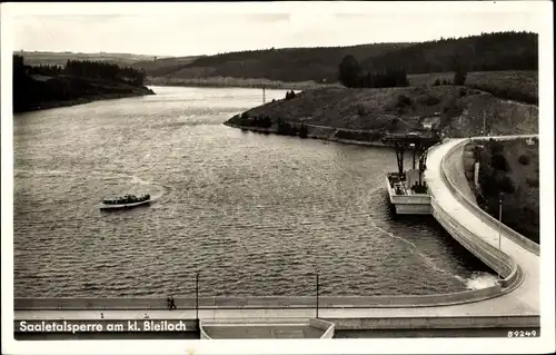 Ak Saalburg Ebersdorf in Thüringen, Saaletalsperre am kleinen Bleiloch