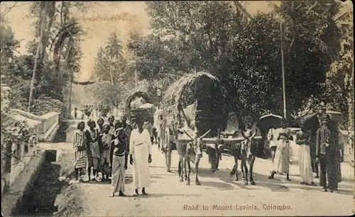 Ak Colombo Ceylon Sri Lanka, Straße zum Mount Lavinia